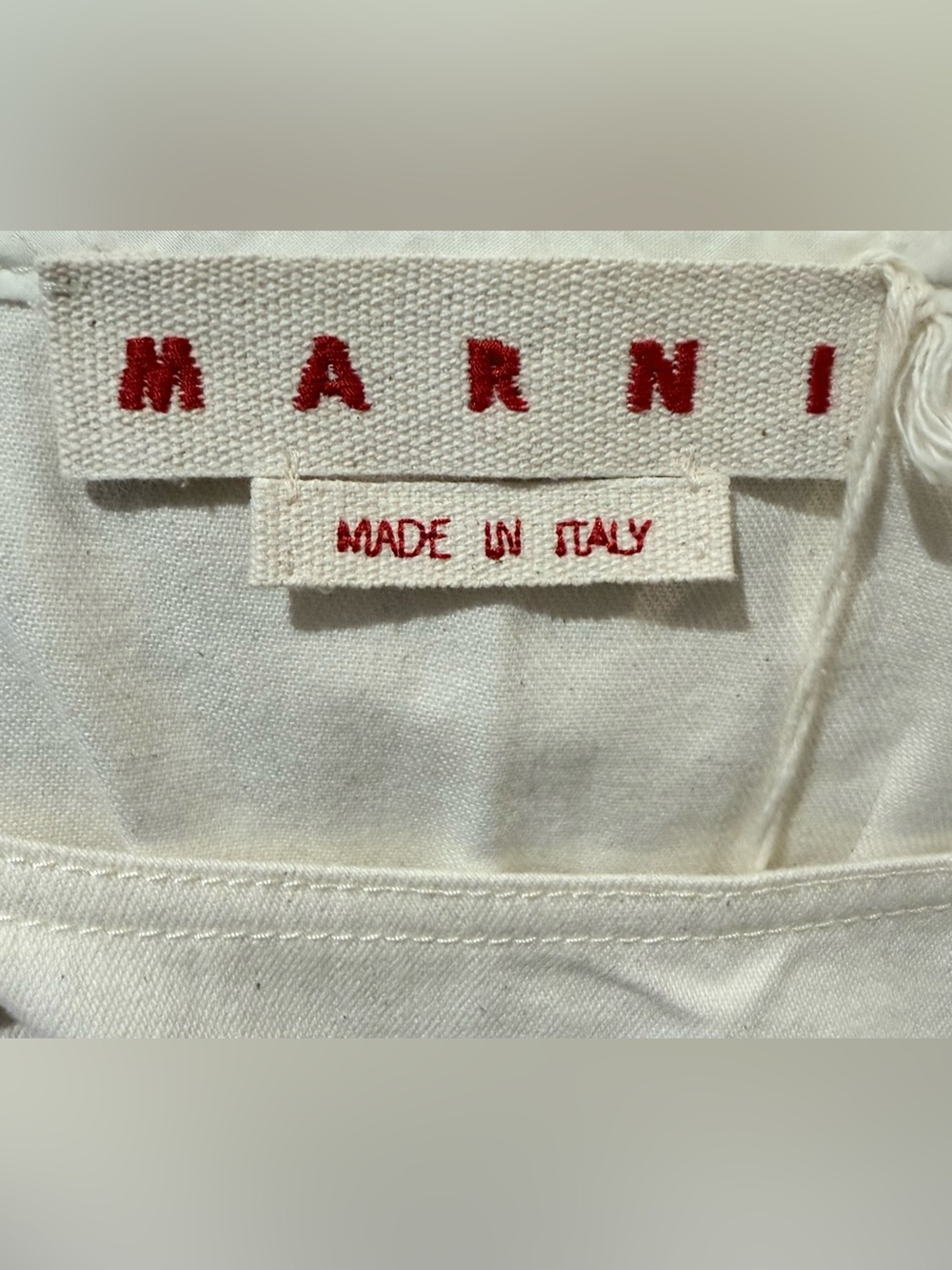 NWT - Marni Embroidered Denim Mini Dress in Bone White Size 6 - Picture 8 of 13